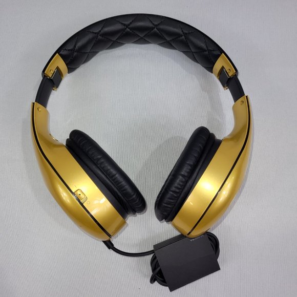 Headphones Soul by Ludacris SL300 Gold Earphones Stereo Studio Headset - Picture 2 of 4